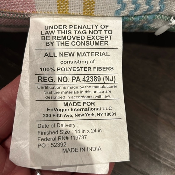 Hop On In Rectangle cotton embroidered pillow,zipper,down alternative,fringe - Picture 7 of 9